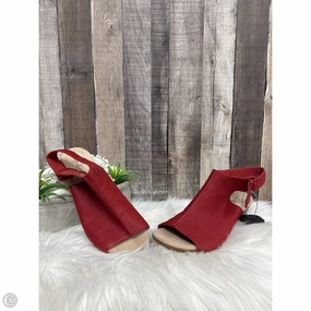 Sandals Heels Block By Clarks In Red, Size: 11 Clarks leather shoes for daily wear