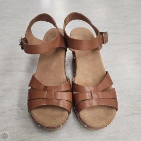 Sandals Heels Block By Clarks In Tan, Size: 8.5 Clarks leather shoes for daily wear