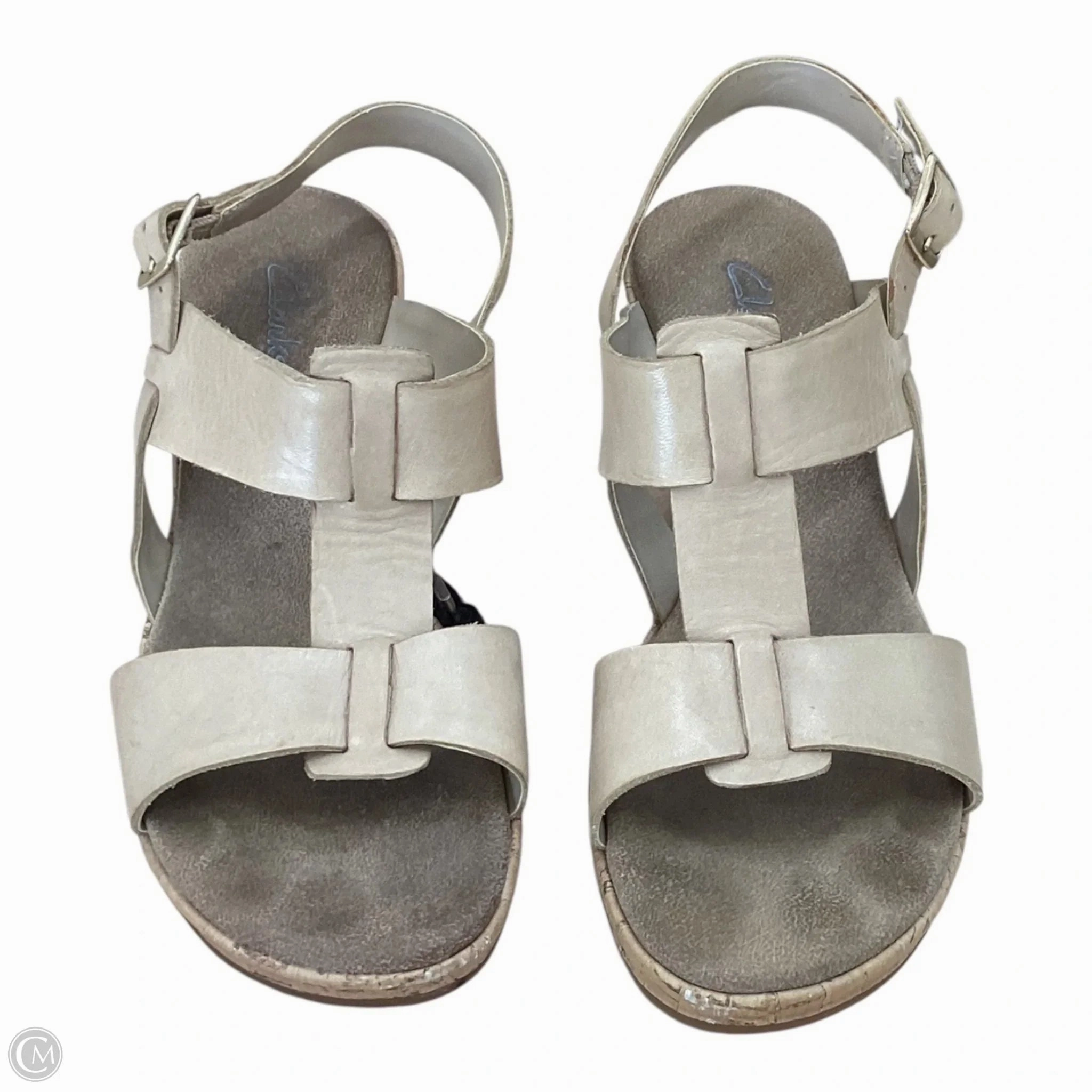 Sandals Heels Block By Clarks In Tan, Size: 9 Clarks leather shoes for daily wear