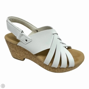 Sandals Heels Block By Clarks In White, Size: 10 Clarks leather shoes for daily wear