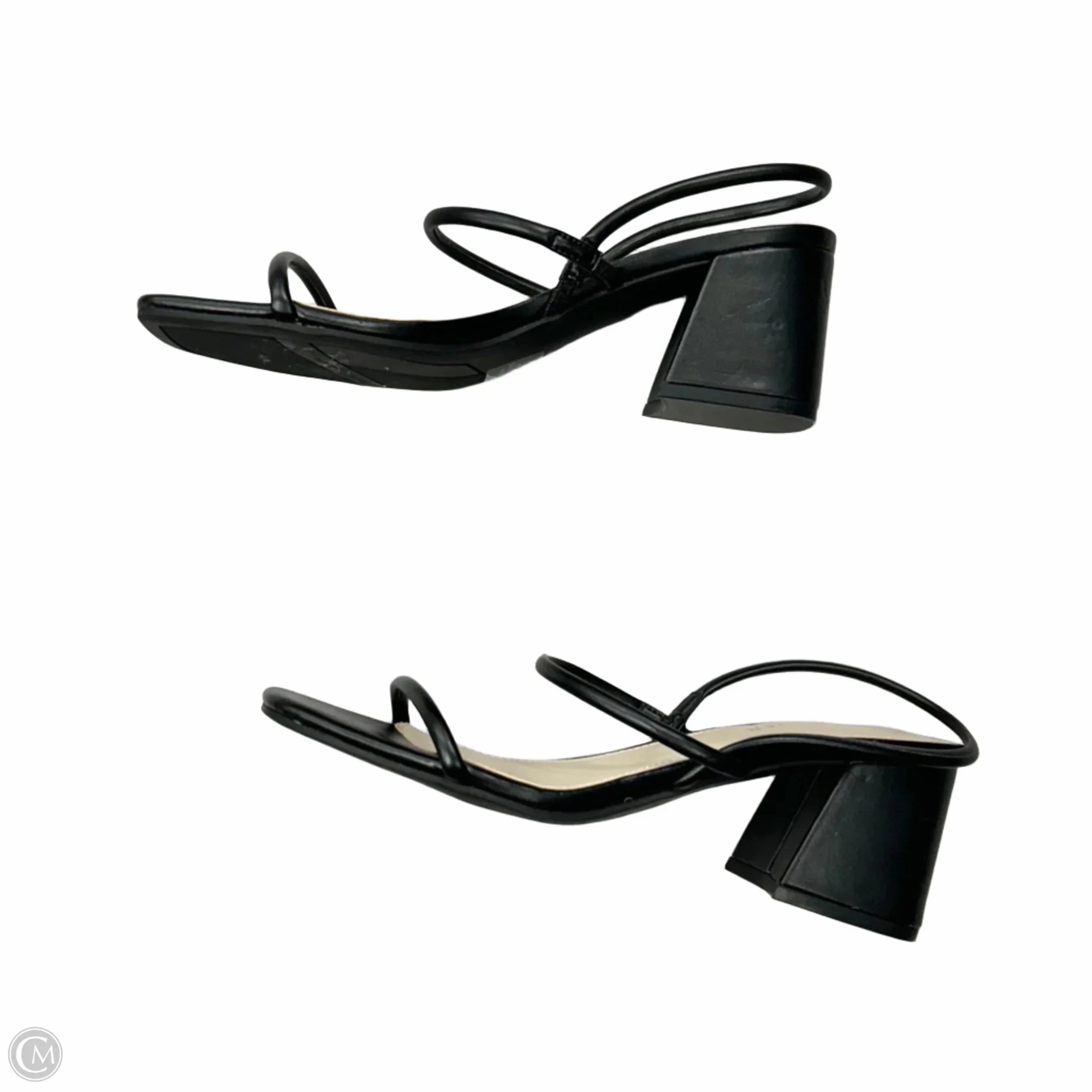 Sandals Heels Block By Marc Fisher In Black, Size: 7.5 Fashion Heels