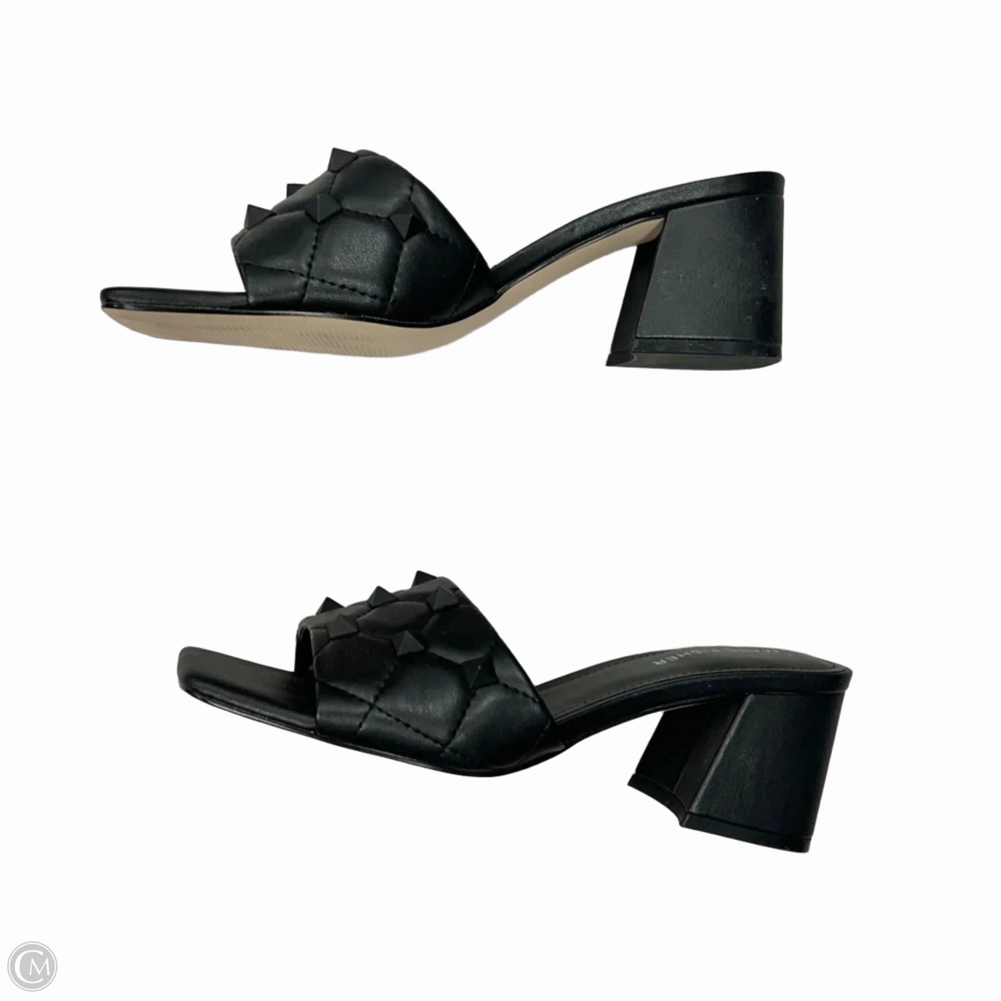 Sandals Heels Block By Marc Fisher In Black, Size: 8 Fashion Heels