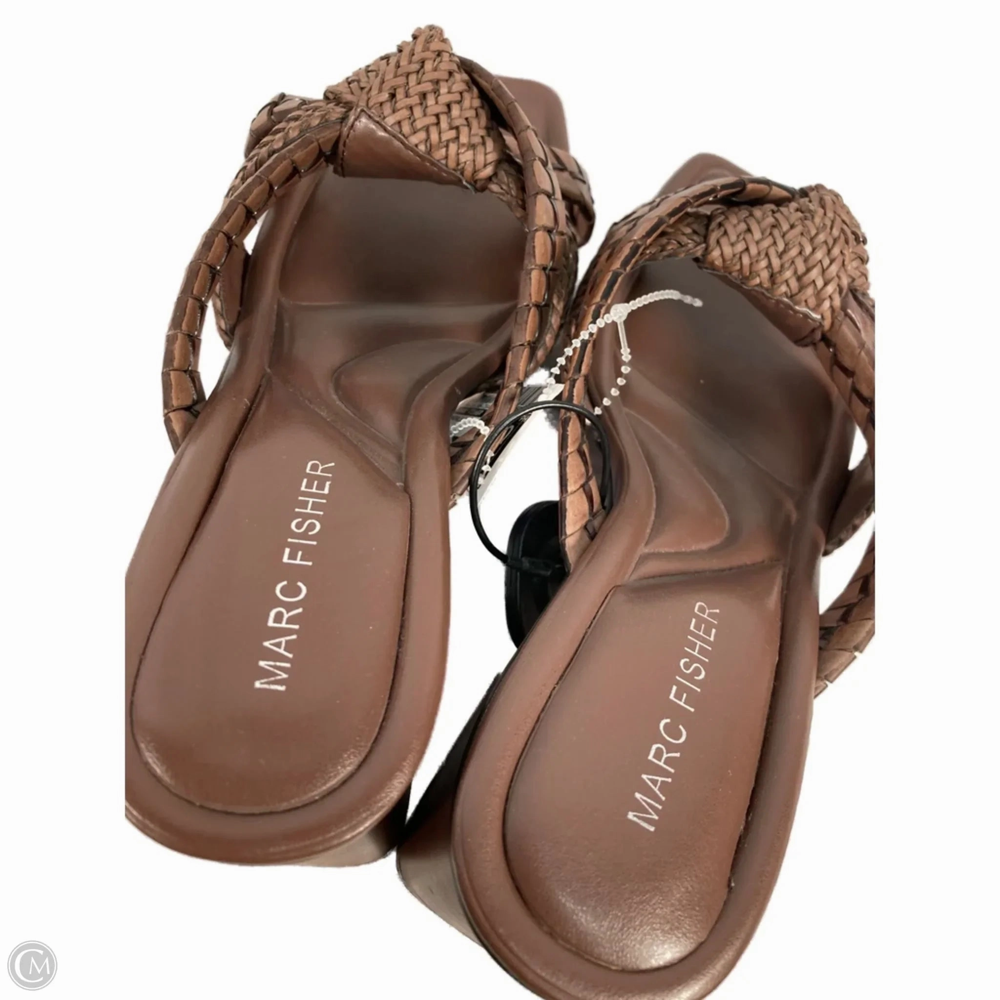 Sandals Heels Block By Marc Fisher In Brown, Size: 9.5 Fashion Heels