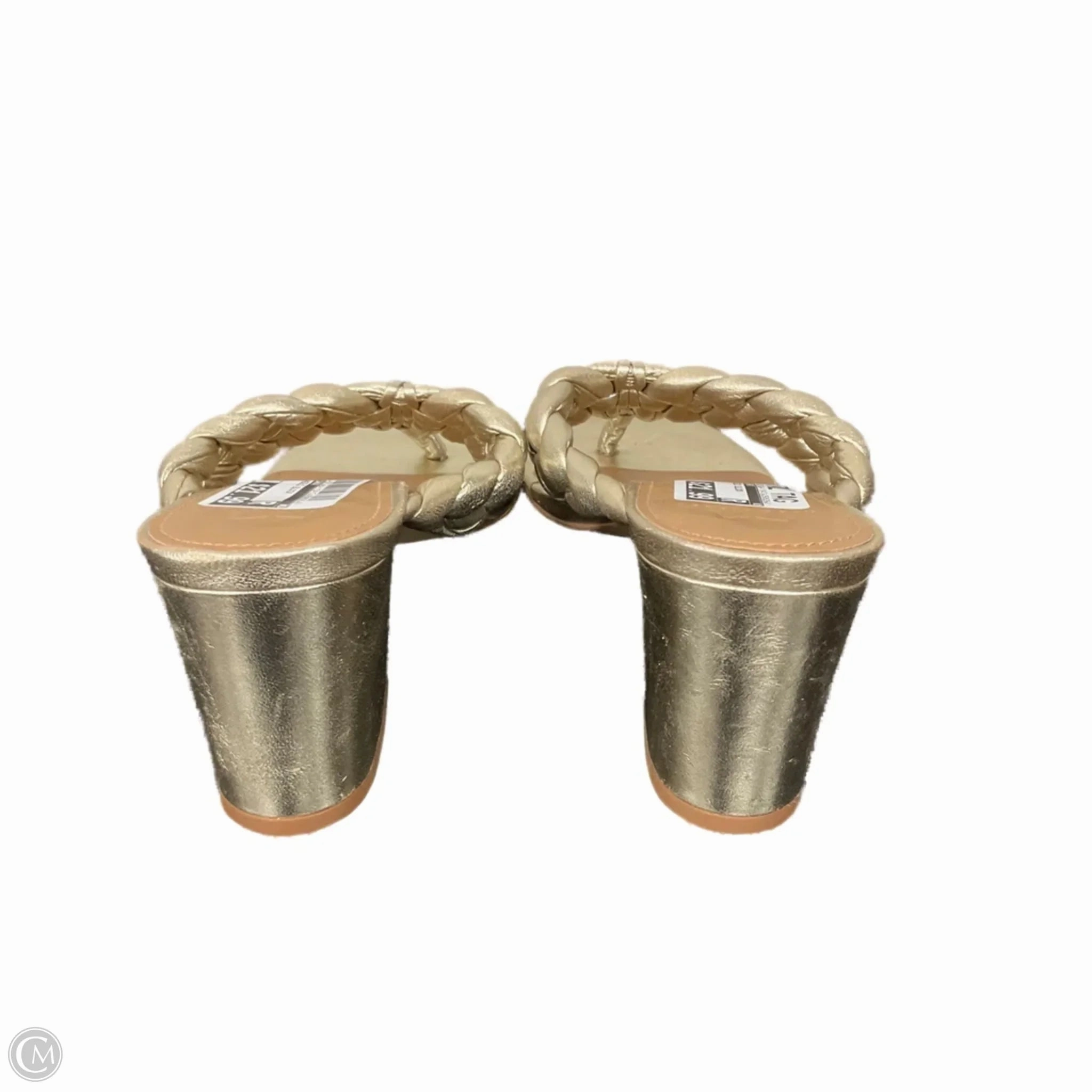 Sandals Heels Block By Marc Fisher In Gold, Size: 7 Fashion Heels