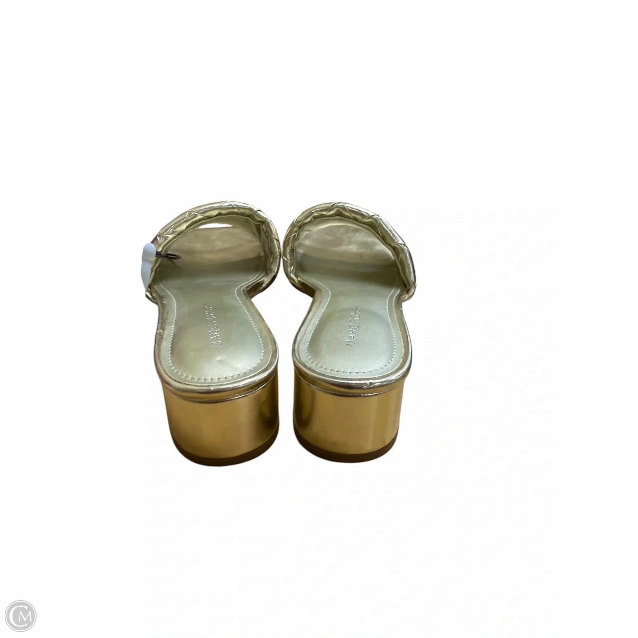 Sandals Heels Block By Marc Fisher In Gold, Size: 8 Fashion Heels