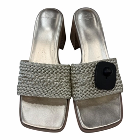 Sandals Heels Block By Marc Fisher In Gold, Size:9 Marc Fisher fashion shoes with block heels