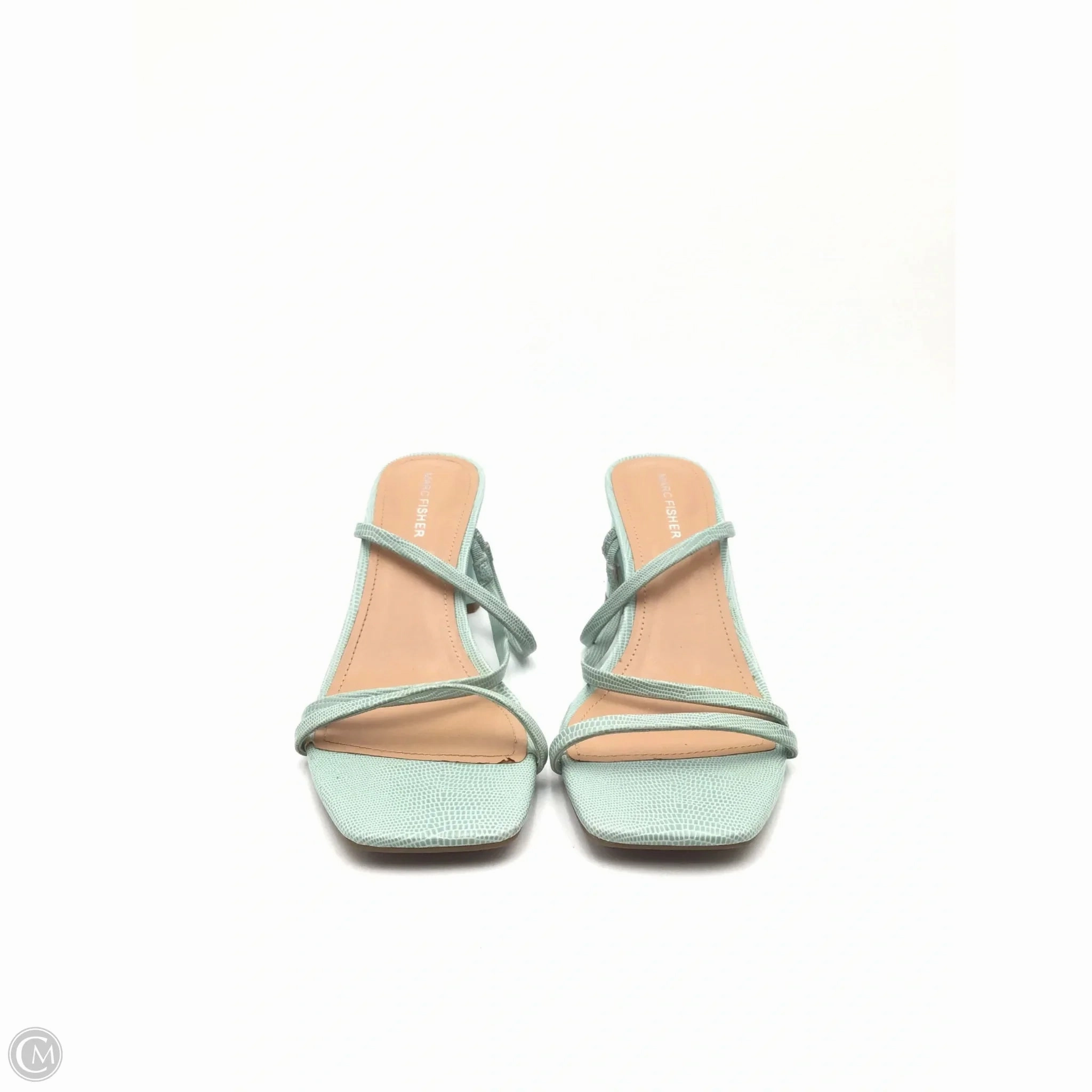 Sandals Heels Block By Marc Fisher In Green, Size: 9.5 Fashion Heels