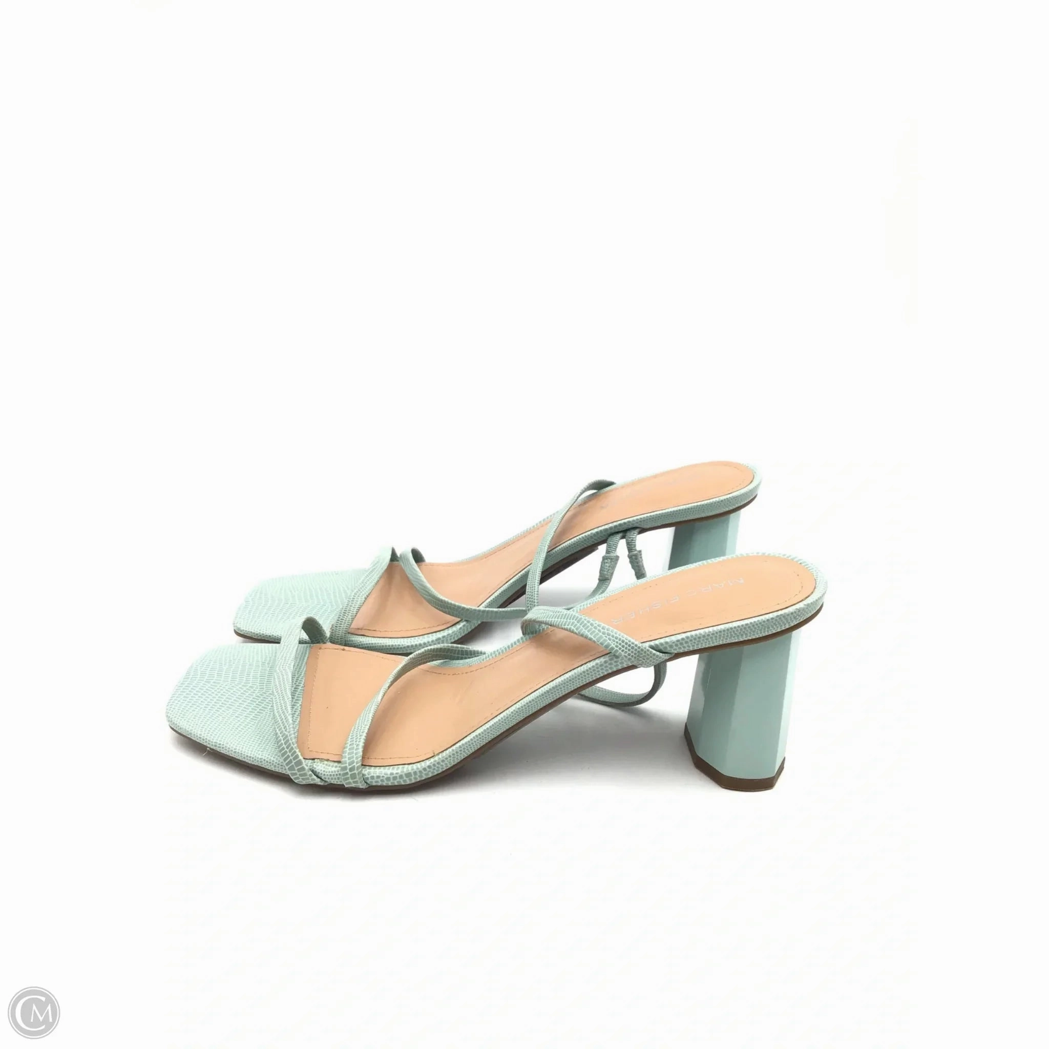 Sandals Heels Block By Marc Fisher In Green, Size: 9.5 Fashion Heels