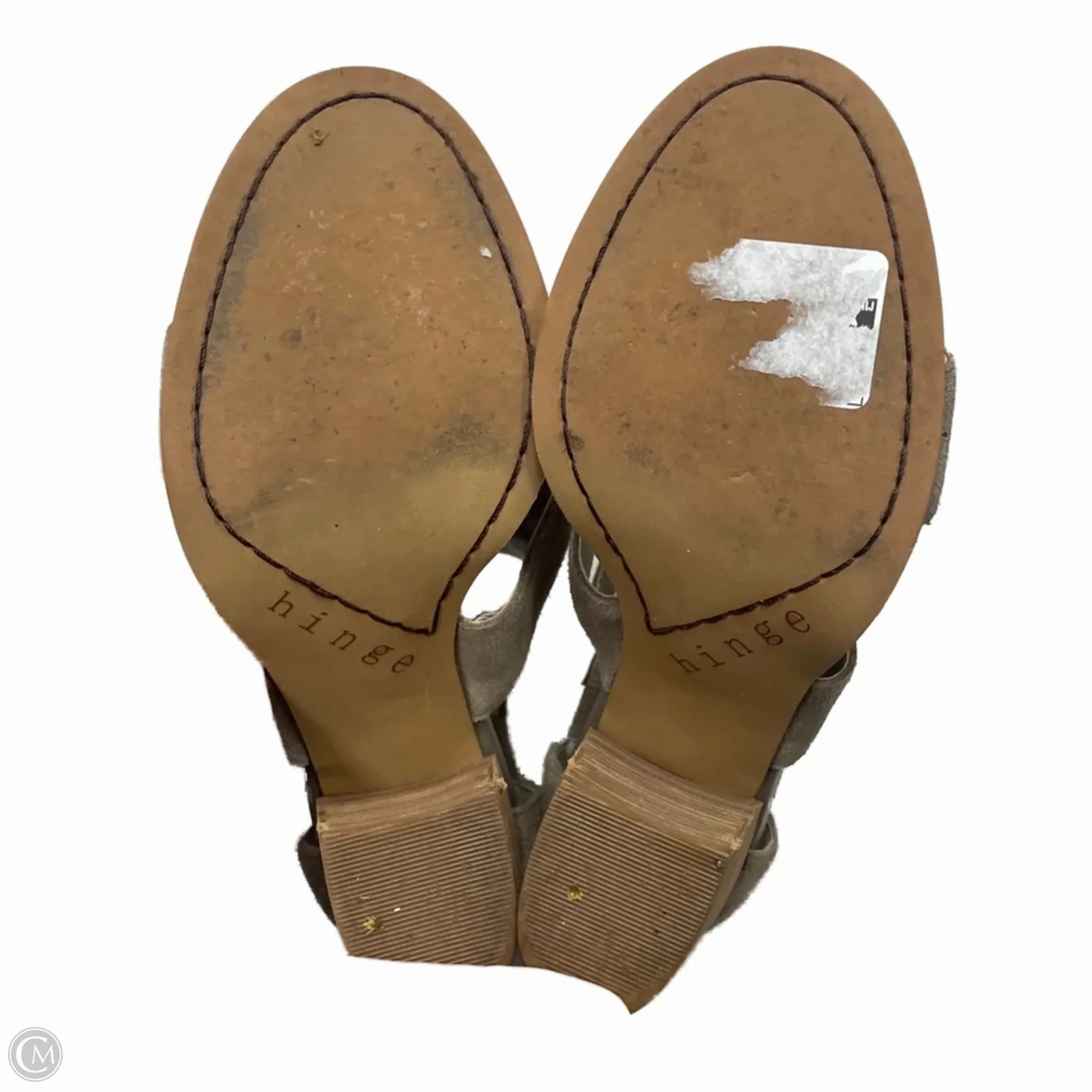 Sandals Heels Block By Marc Fisher In Grey, Size: 6.5 Fashion Heels