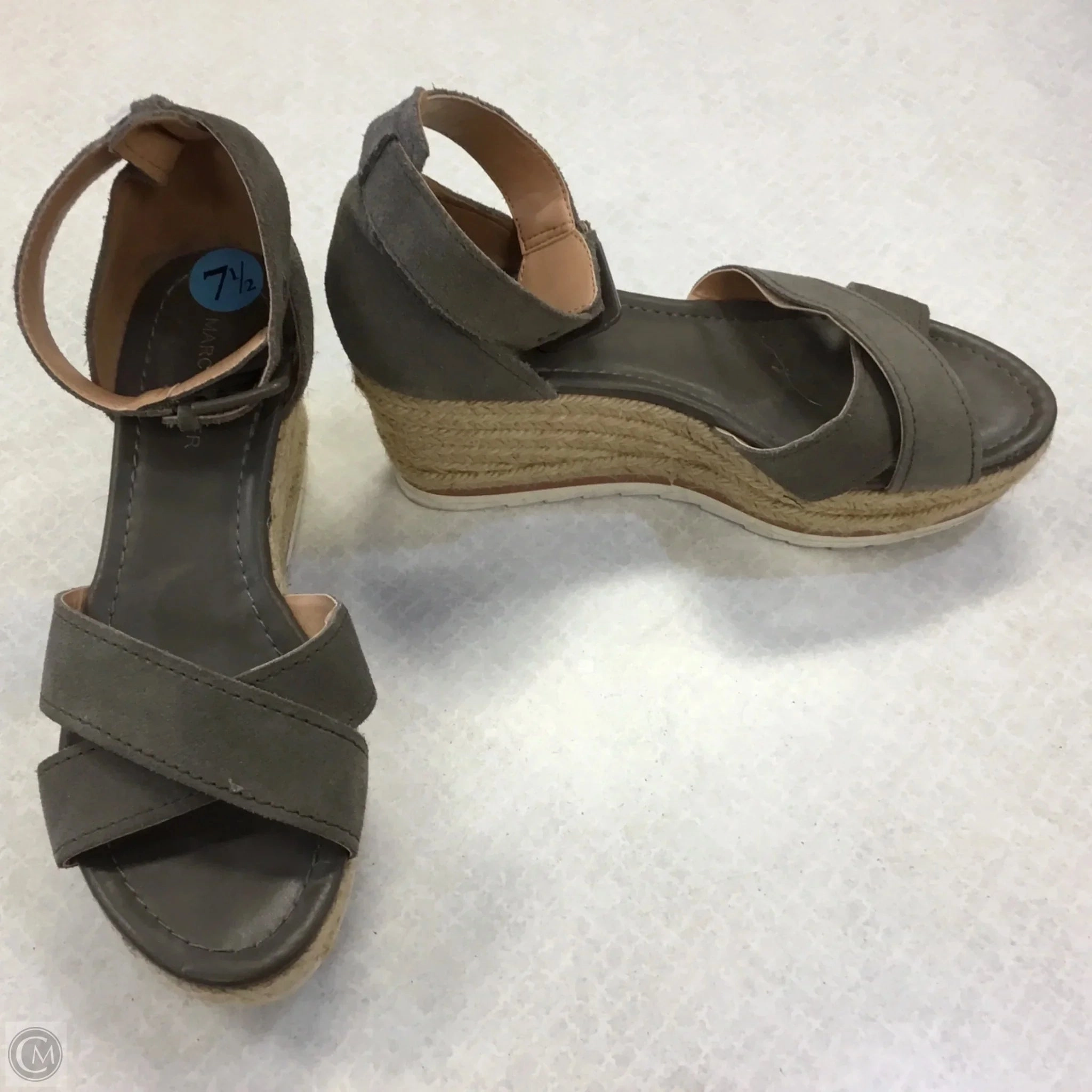 Sandals Heels Block By Marc Fisher In Grey, Size: 7.5 Fashion Heels