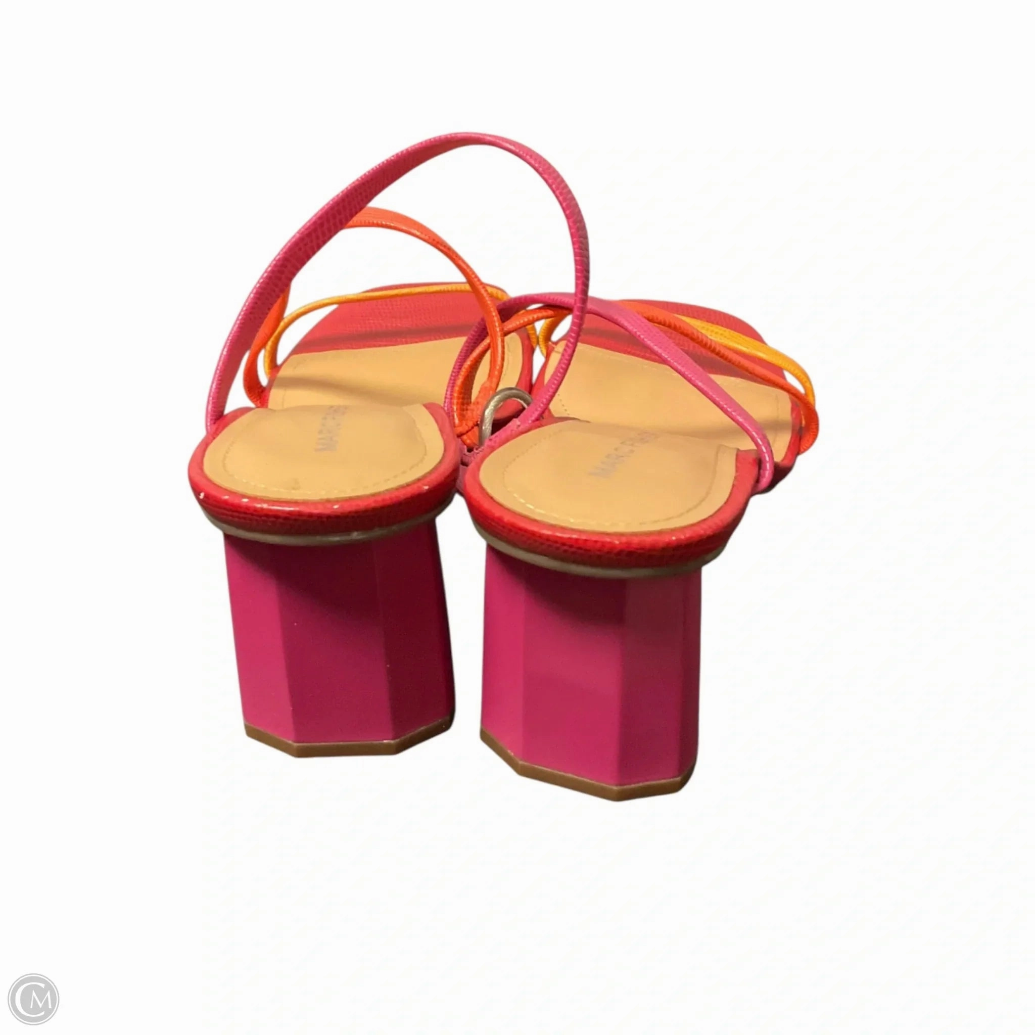 Sandals Heels Block By Marc Fisher In Orange & Pink, Size: 7.5 Fashion Heels