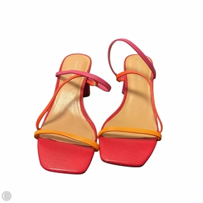 Sandals Heels Block By Marc Fisher In Orange & Pink, Size: 7.5 Marc Fisher fashion shoes with block heels