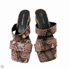 Sandals Heels Block By Marc Fisher In Snakeskin Print, Size: 6.5 Marc Fisher fashion shoes with block heels