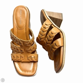 Sandals Heels Block By Marc Fisher In Tan, Size: 8.5 Marc Fisher fashion shoes with block heels