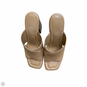 Sandals Heels Block By Marc Fisher In Tan, Size: 9.5 Marc Fisher fashion shoes with block heels