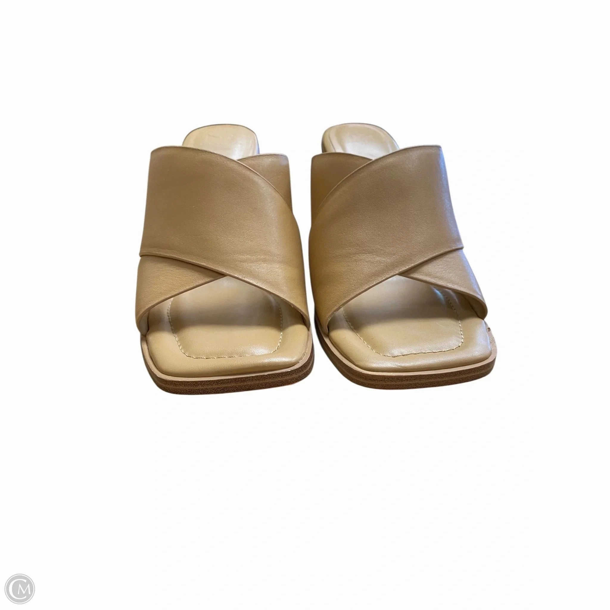 Sandals Heels Block By Marc Fisher In Tan, Size: 9.5 Fashion Heels