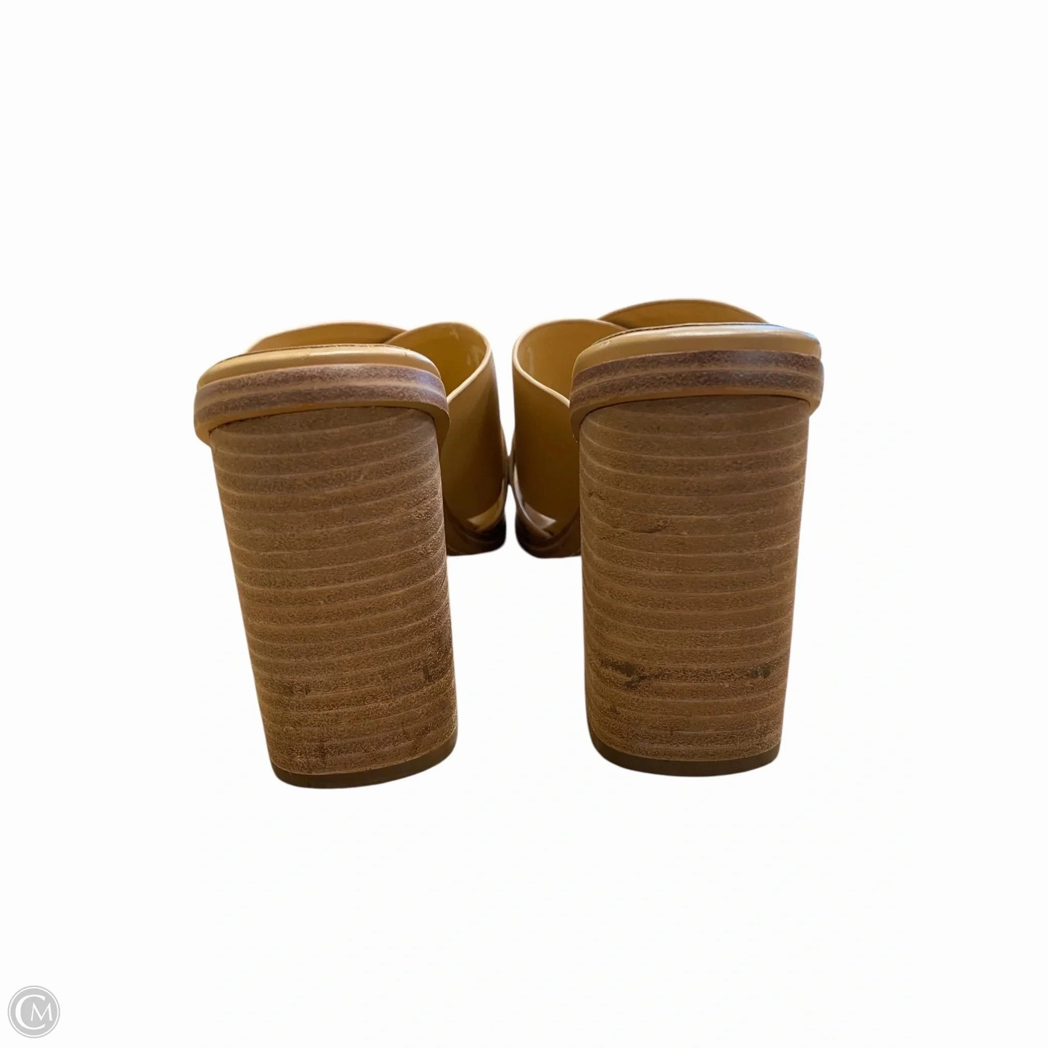 Sandals Heels Block By Marc Fisher In Tan, Size: 9.5 Fashion Heels