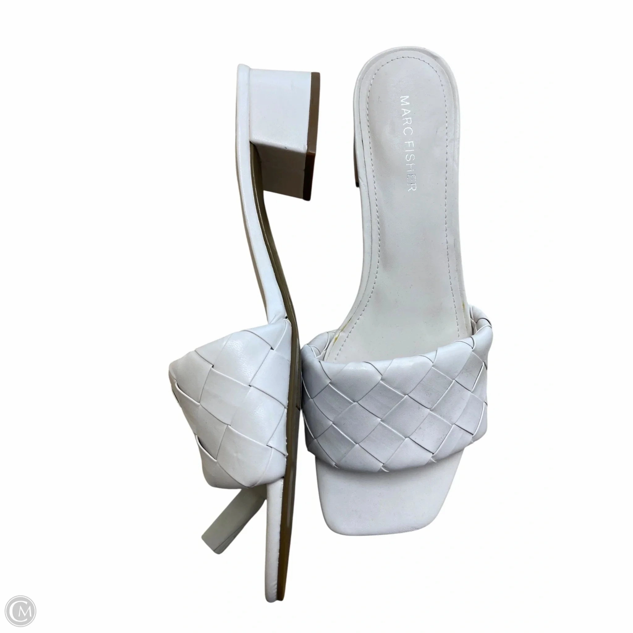 Sandals Heels Block By Marc Fisher In White, Size: 9.5 Fashion Heels