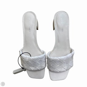 Sandals Heels Block By Marc Fisher In White, Size: 9.5 Marc Fisher fashion shoes with block heels