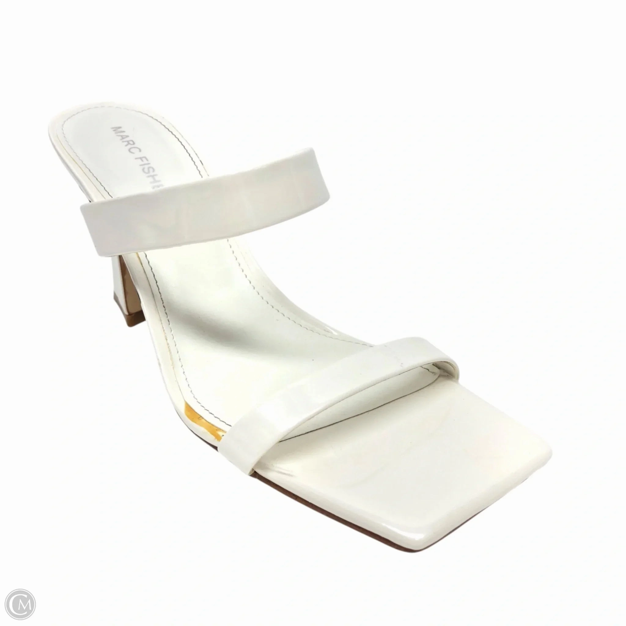 Sandals Heels Block By Marc Fisher In White, Size: 9.5 Fashion Heels