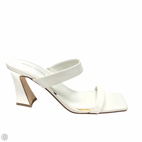 Sandals Heels Block By Marc Fisher In White, Size: 9.5 Marc Fisher fashion shoes with block heels