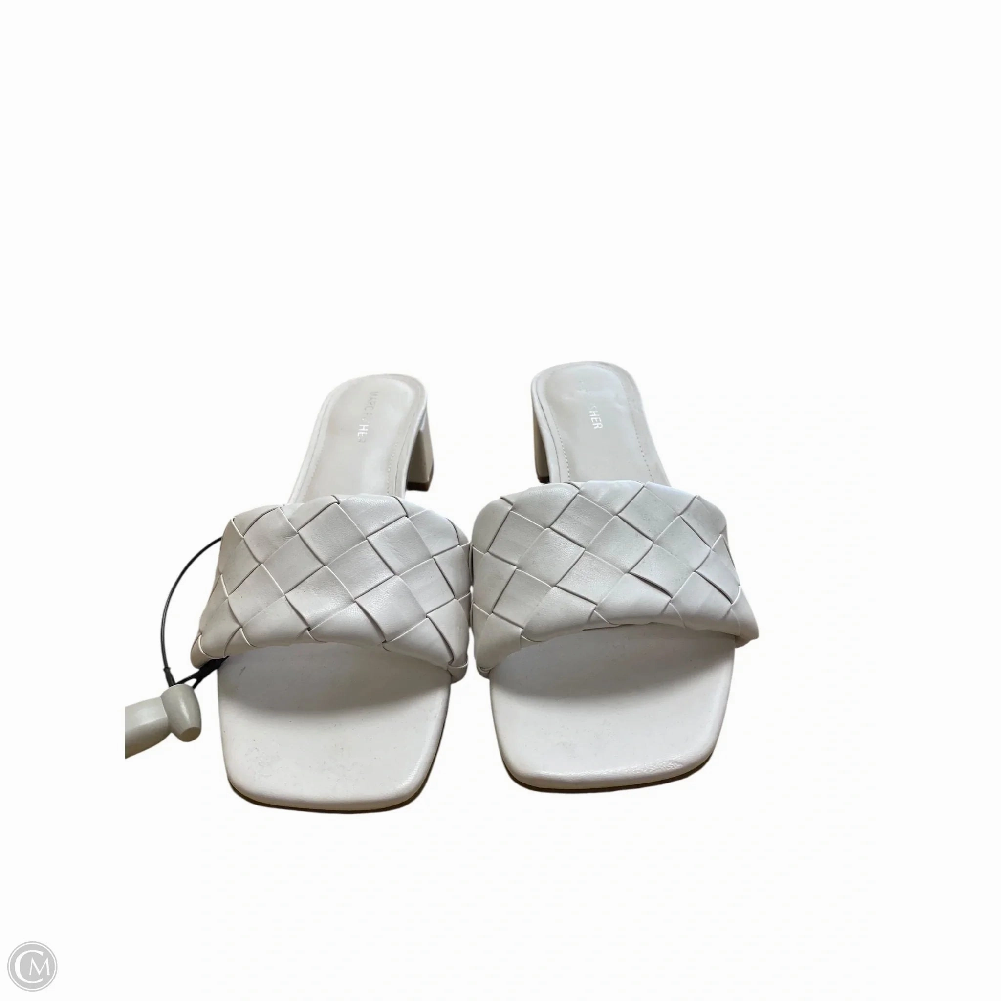 Sandals Heels Block By Marc Fisher In White, Size: 9.5 Fashion Heels
