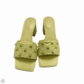 Sandals Heels Block By Marc Fisher In Yellow, Size: 8.5 Marc Fisher fashion shoes with block heels