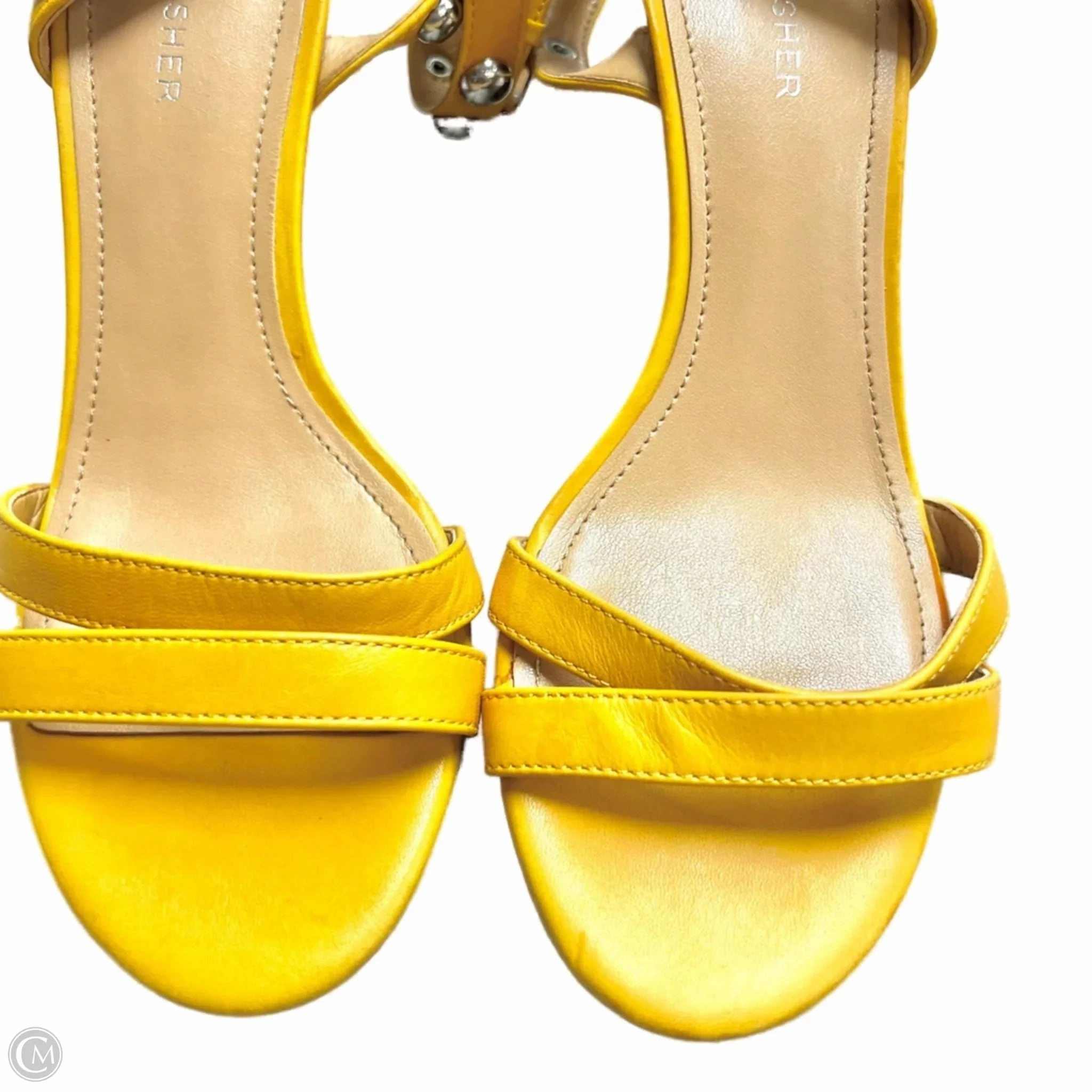 Sandals Heels Block By Marc Fisher In Yellow, Size: 8.5 Fashion Heels