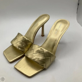 Sandals Heels Kitten By Marc Fisher In Gold, Size: 9 Marc Fisher fashion shoes with block heels