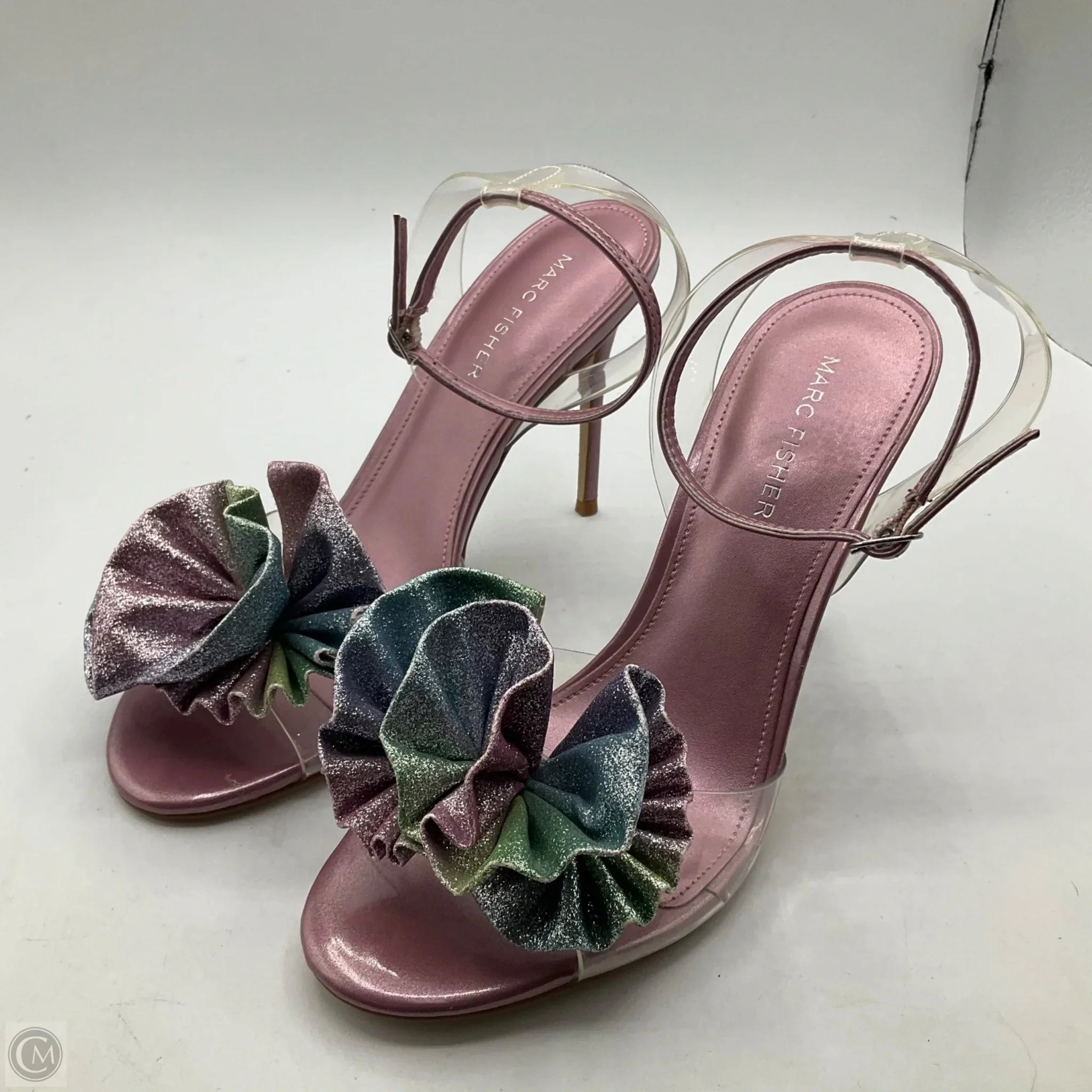 Sandals Heels Kitten By Marc Fisher In Pink, Size: 7.5 Marc Fisher fashion shoes with block heels