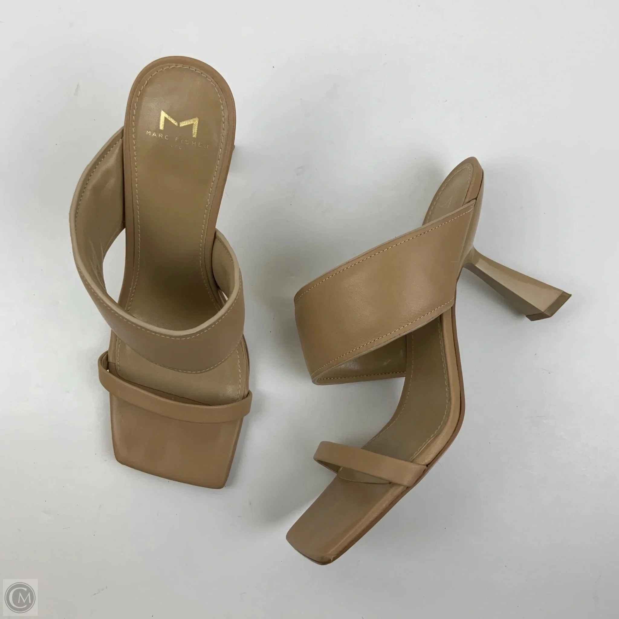 Sandals Heels Kitten By Marc Fisher In Tan, Size: 10 Fashion Heels