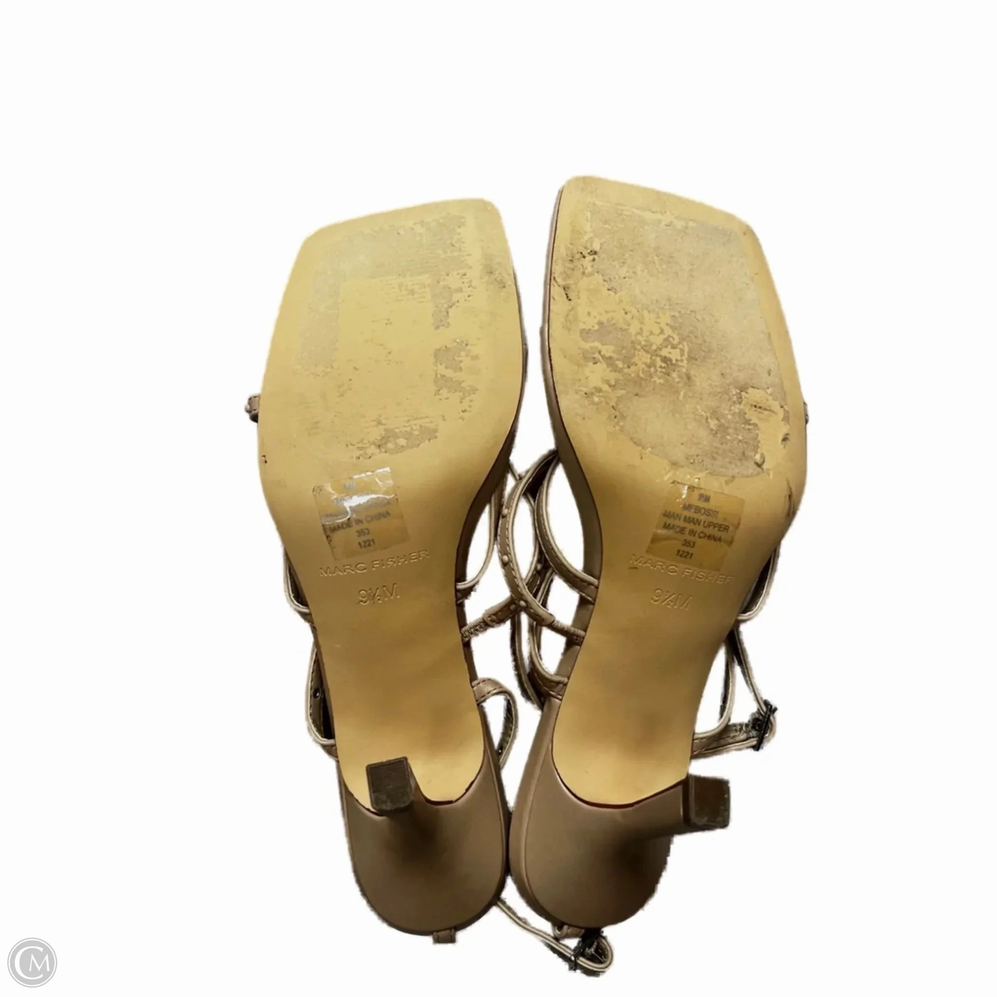 Sandals Heels Kitten By Marc Fisher In Tan, Size: 9.5 Fashion Heels