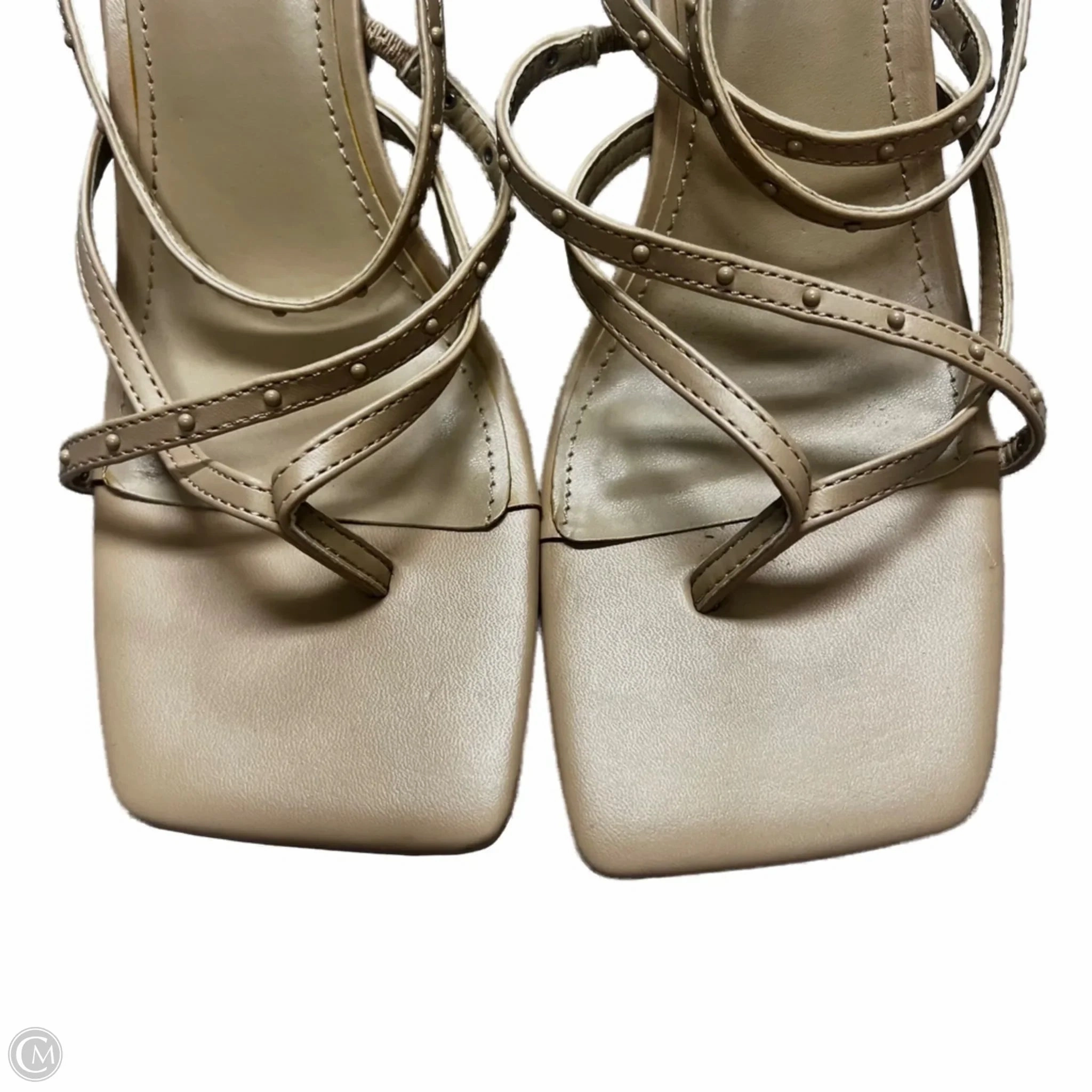 Sandals Heels Kitten By Marc Fisher In Tan, Size: 9.5 Fashion Heels
