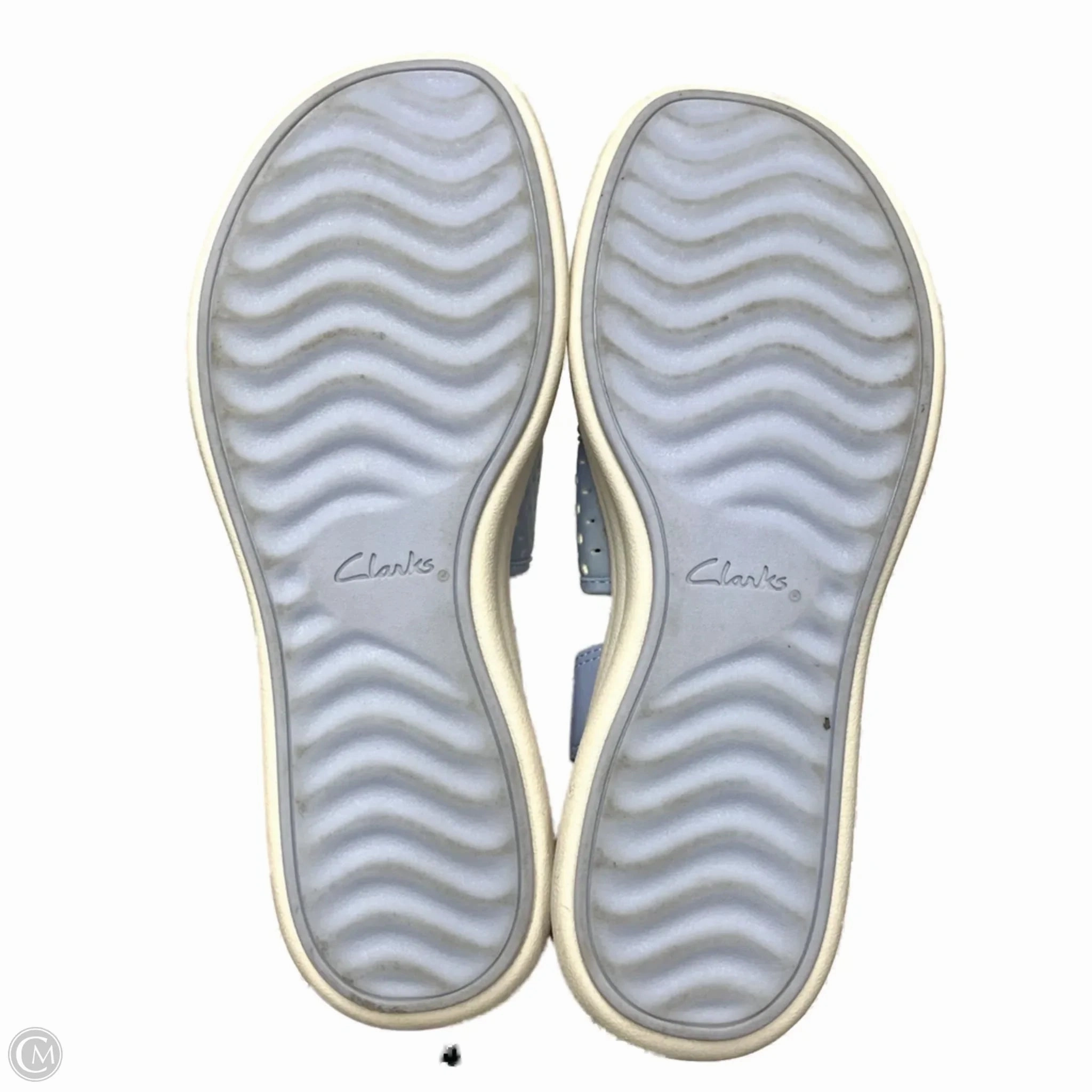 Sandals Heels Platform By Clarks In Blue, Size: 7 Leather Footwear