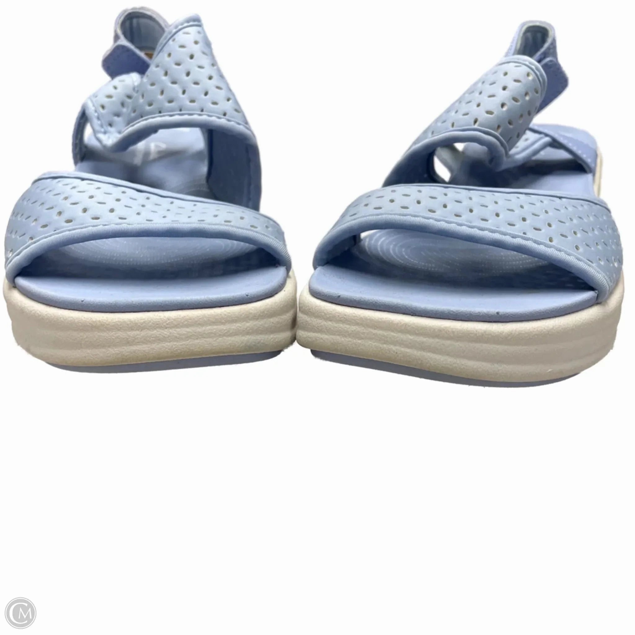 Sandals Heels Platform By Clarks In Blue, Size: 7 Leather Footwear