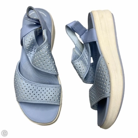 Sandals Heels Platform By Clarks In Blue, Size: 7 Clarks leather shoes for daily wear