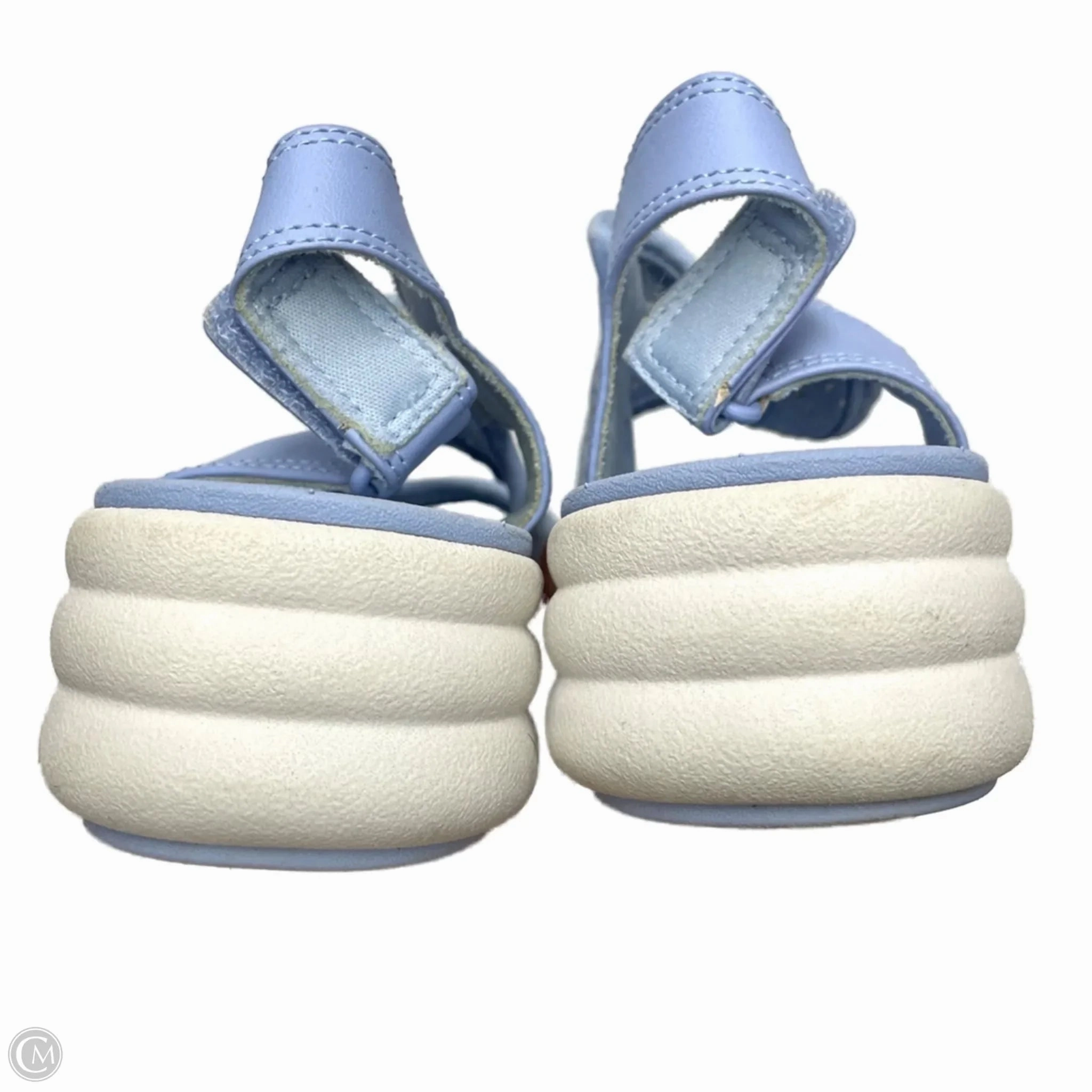 Sandals Heels Platform By Clarks In Blue, Size: 7 Leather Footwear
