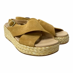 Sandals Heels Platform By Clarks In Tan, Size:9.5 Clarks leather shoes for daily wear