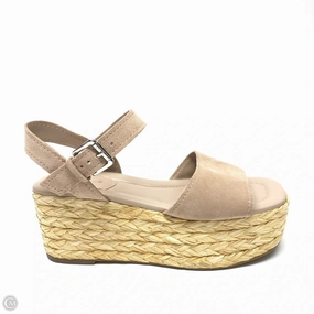 Sandals Heels Platform By Marc Fisher In Beige, Size: 7 Marc Fisher fashion shoes with block heels