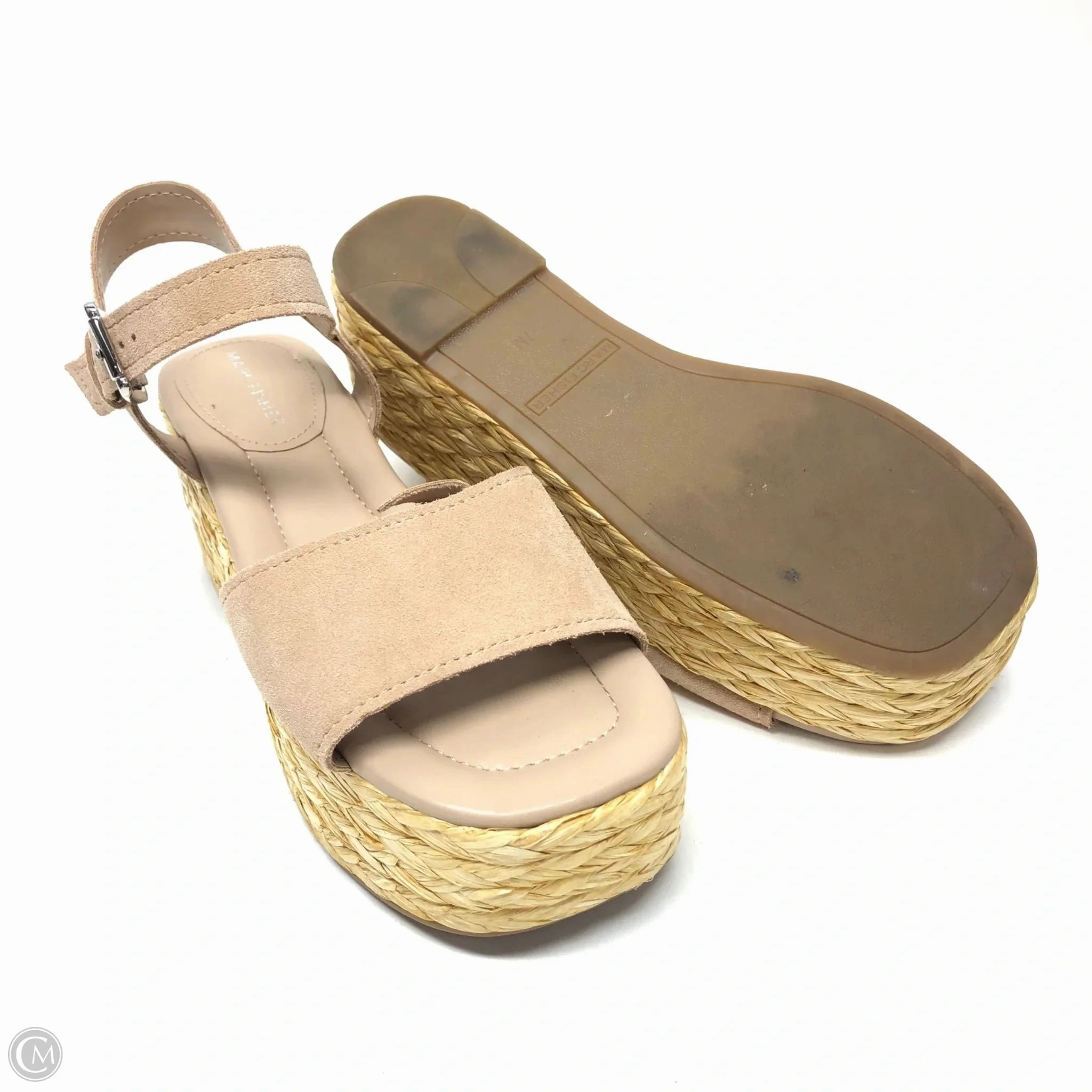 Sandals Heels Platform By Marc Fisher In Beige, Size: 7 Fashion Heels