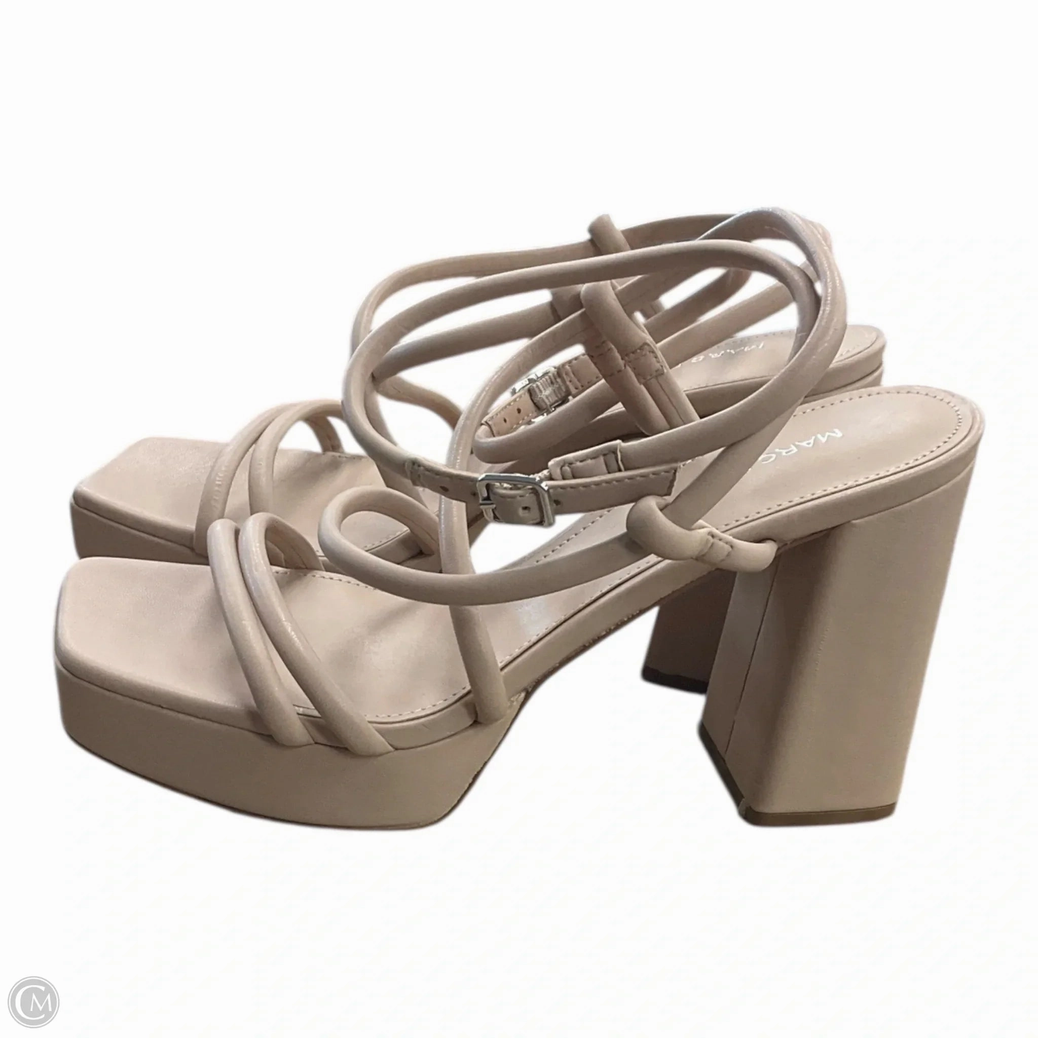 Sandals Heels Platform By Marc Fisher In Beige, Size: 8 Fashion Heels