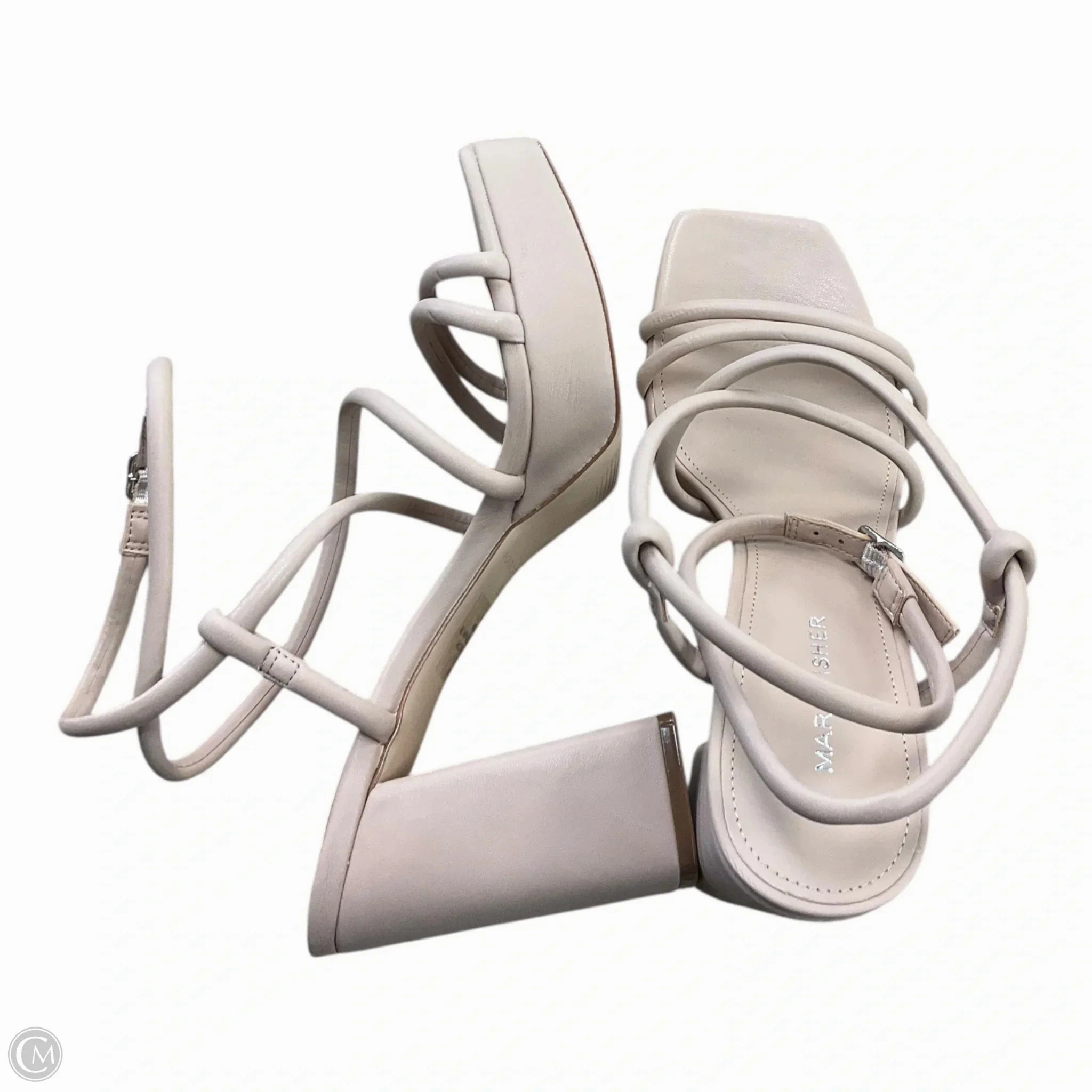 Sandals Heels Platform By Marc Fisher In Beige, Size: 8 Fashion Heels
