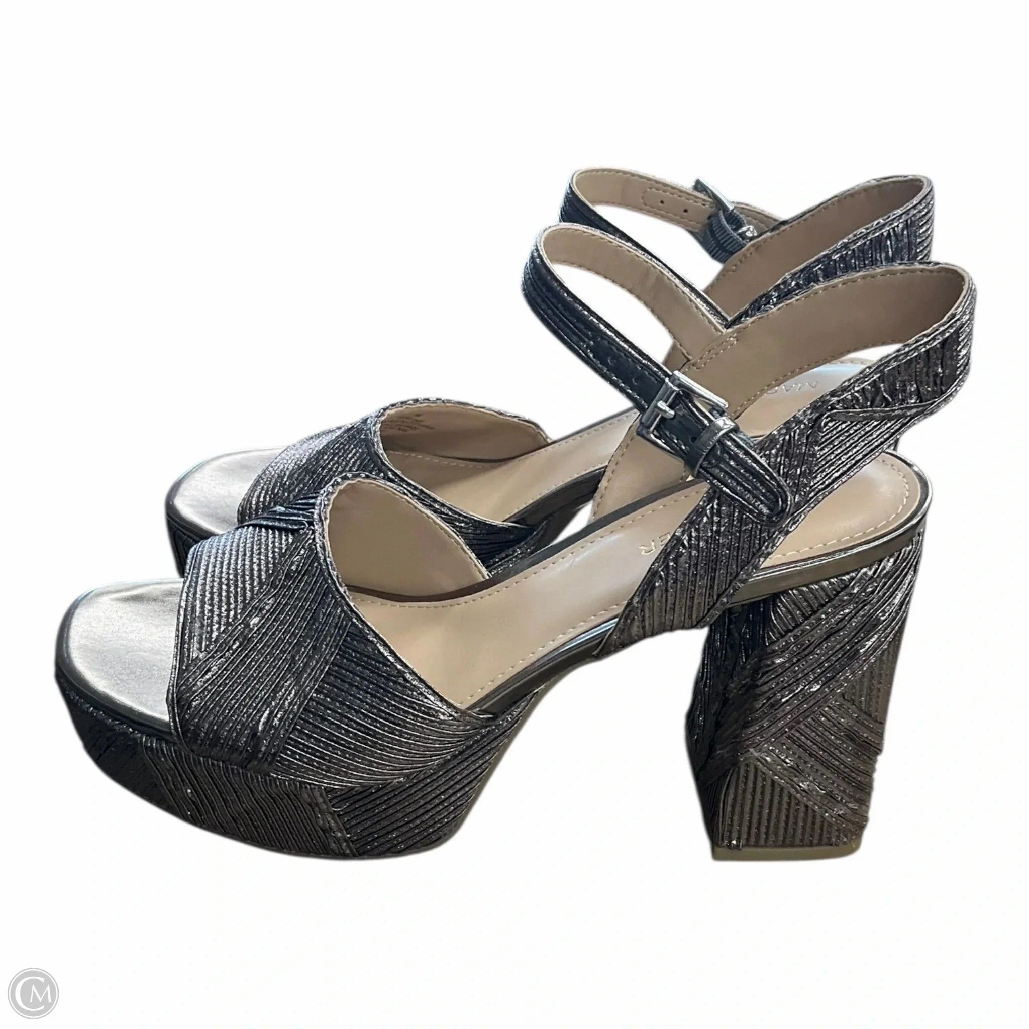 Sandals Heels Platform By Marc Fisher In Rose Gold, Size: 8 Fashion Heels