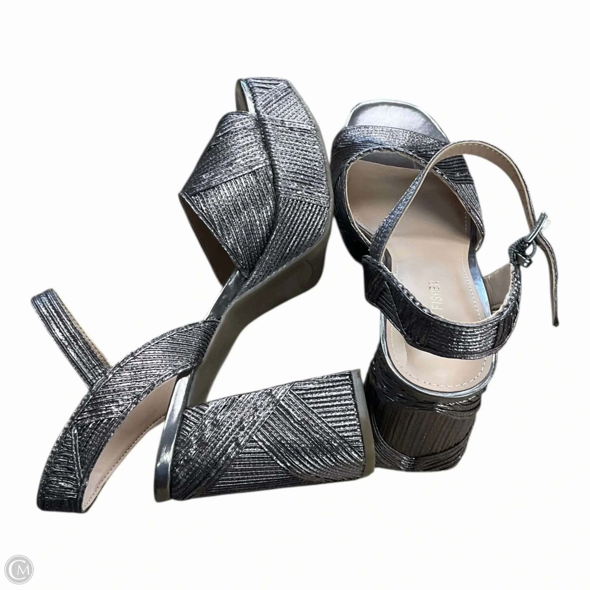 Sandals Heels Platform By Marc Fisher In Rose Gold, Size: 8 Fashion Heels