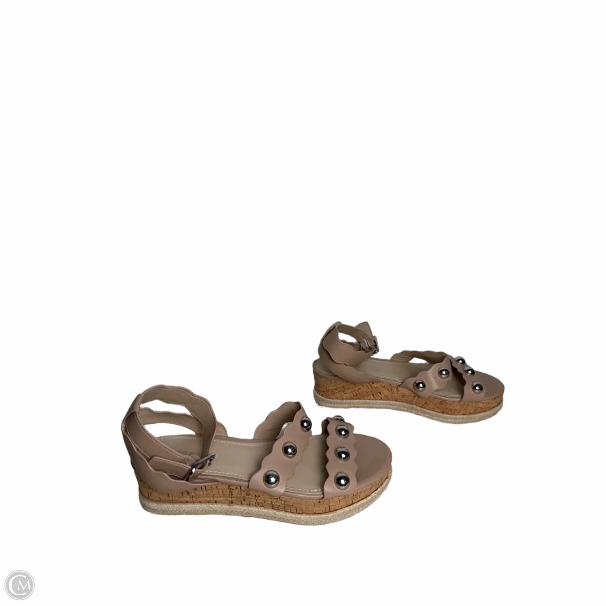 Sandals Heels Platform By Marc Fisher In Tan, Size: 8.5 Fashion Heels
