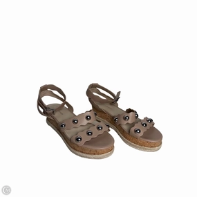 Sandals Heels Platform By Marc Fisher In Tan, Size: 8.5 Marc Fisher fashion shoes with block heels