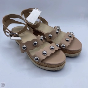 Sandals Heels Platform By Marc Fisher In Tan, Size: 8 Marc Fisher fashion shoes with block heels