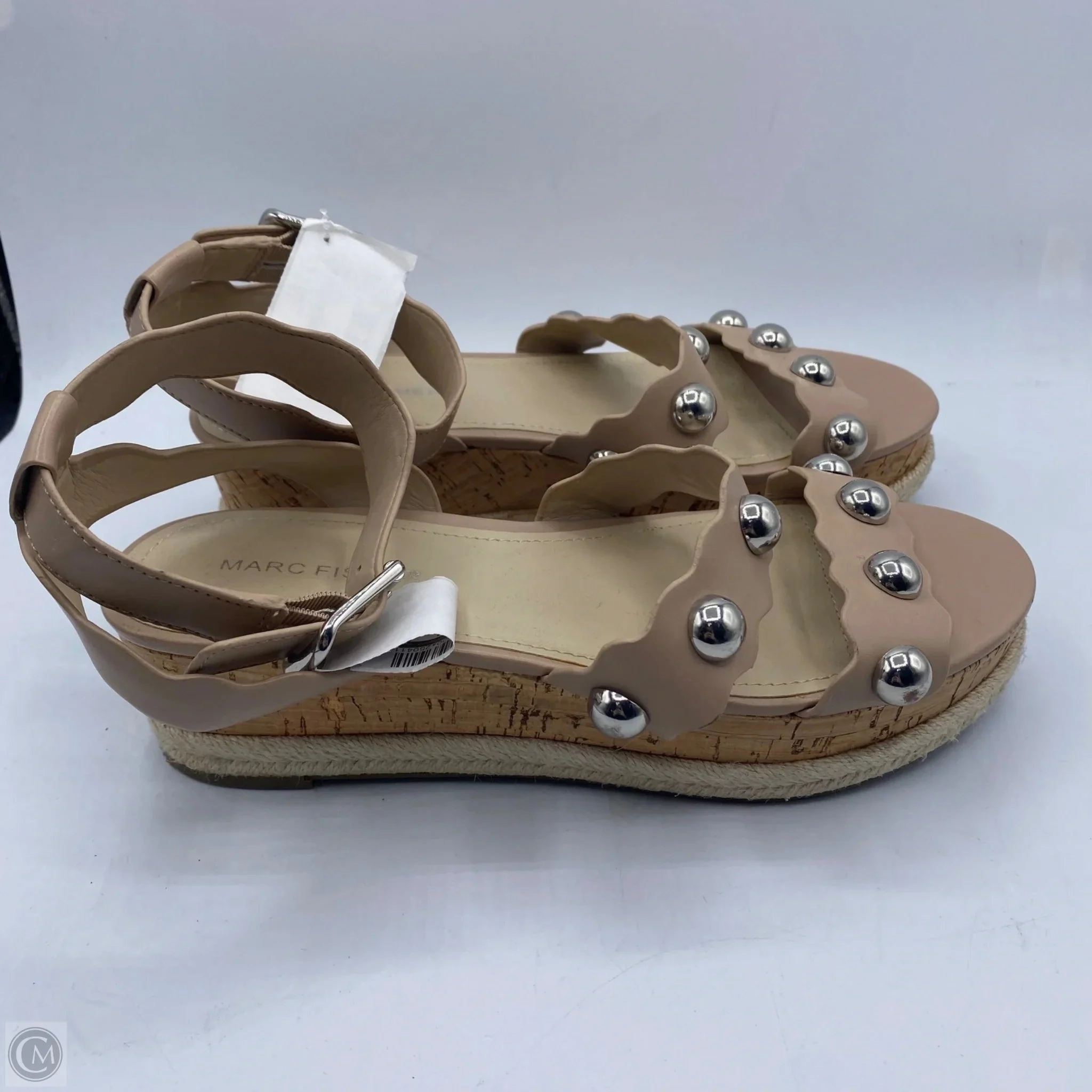 Sandals Heels Platform By Marc Fisher In Tan, Size: 8 Fashion Heels