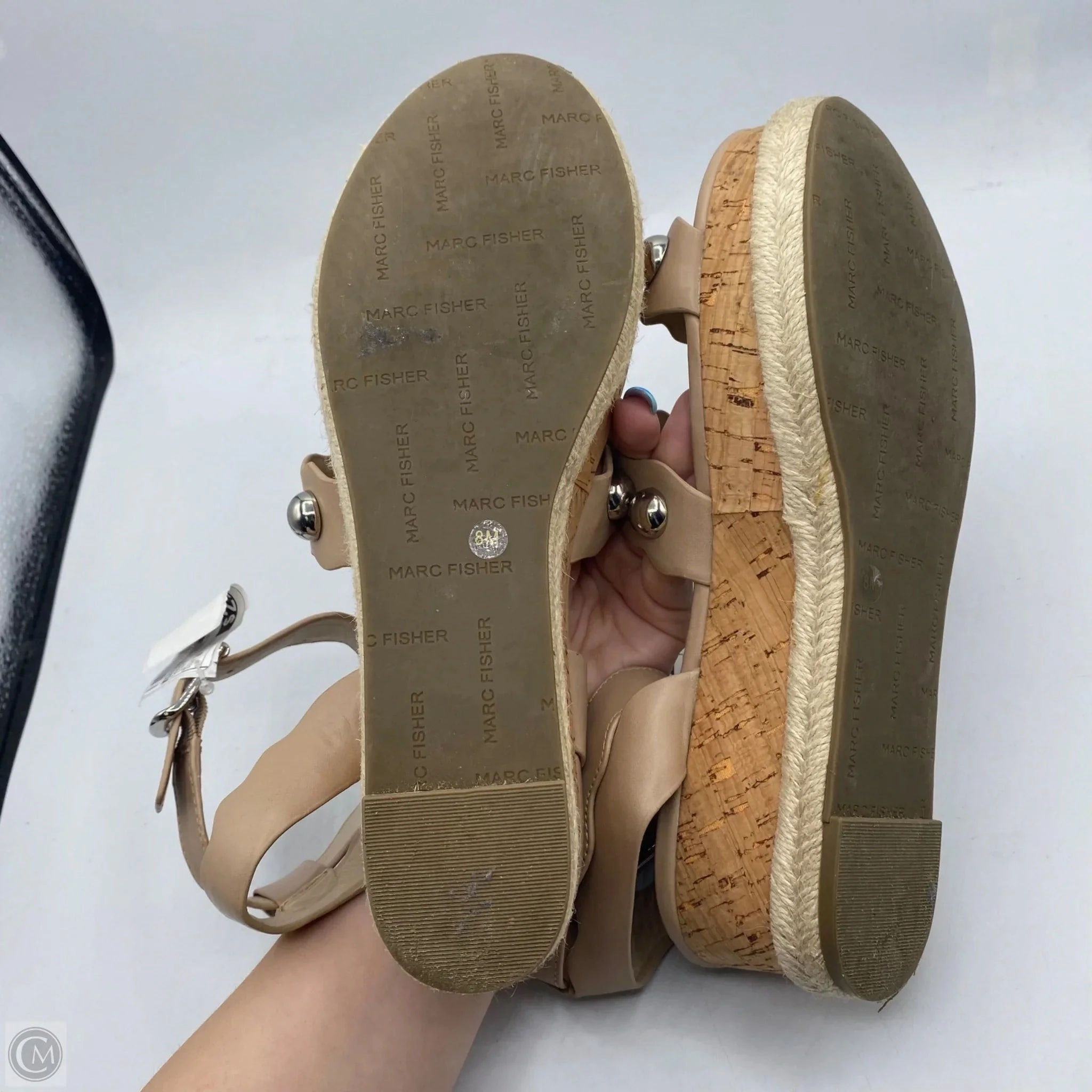 Sandals Heels Platform By Marc Fisher In Tan, Size: 8 Fashion Heels