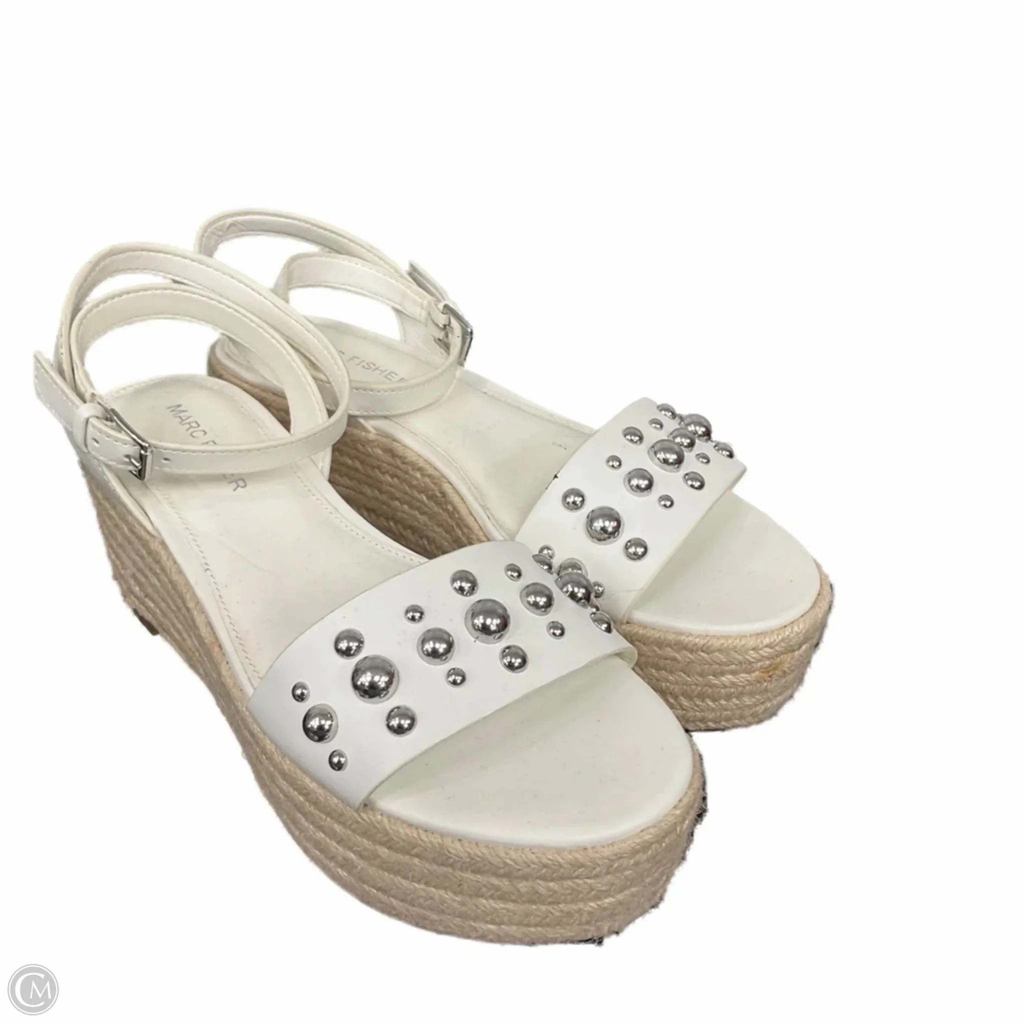 Sandals Heels Platform By Marc Fisher In White, Size: 6.5 Fashion Heels